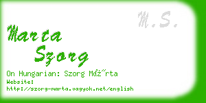 marta szorg business card